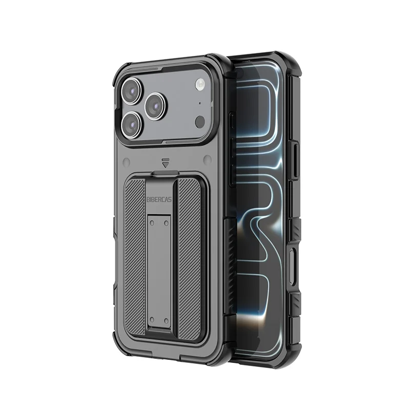 Phone case with detachable magnetic card holder and foldable stand
