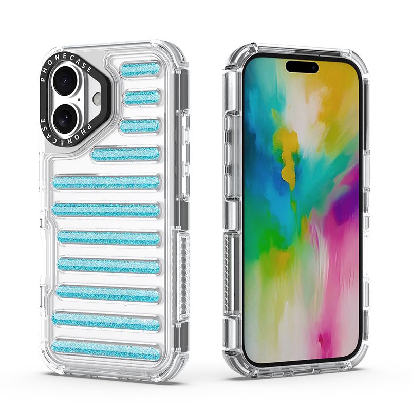 Colorful glitter capsule clear case for iPhone 16 Pro Max