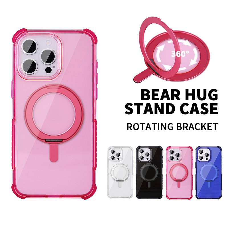 Luxury phone case with invisible magnetic metal bracket stand