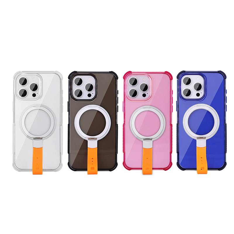 Magnetic phone ring grip holder with adjustable stand