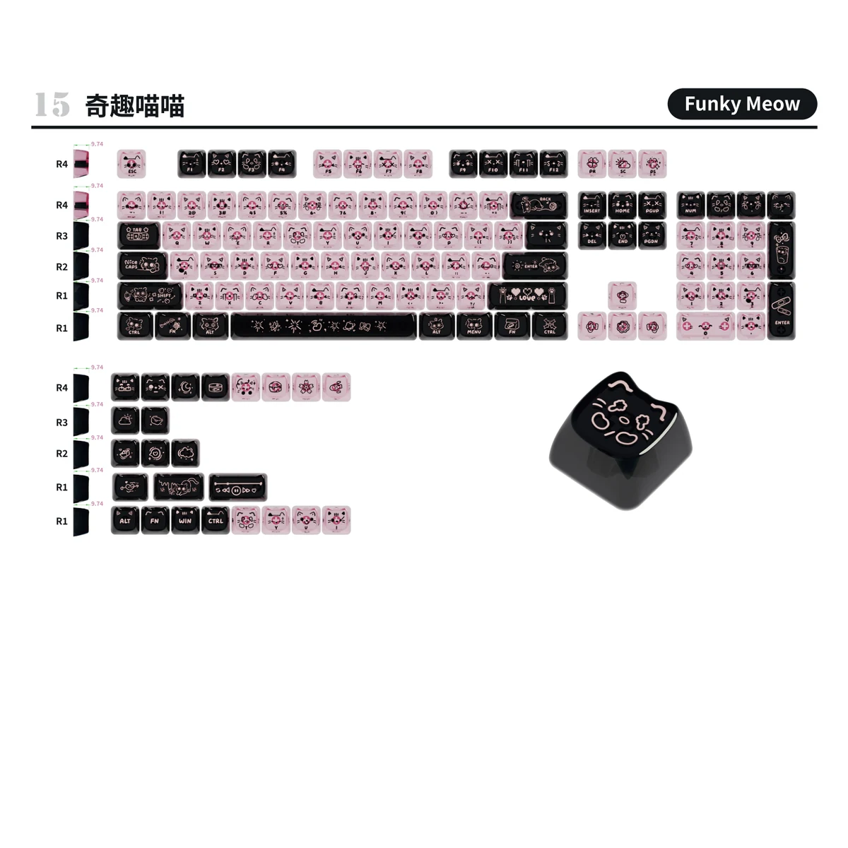 Funky Meow Keycap Set product image