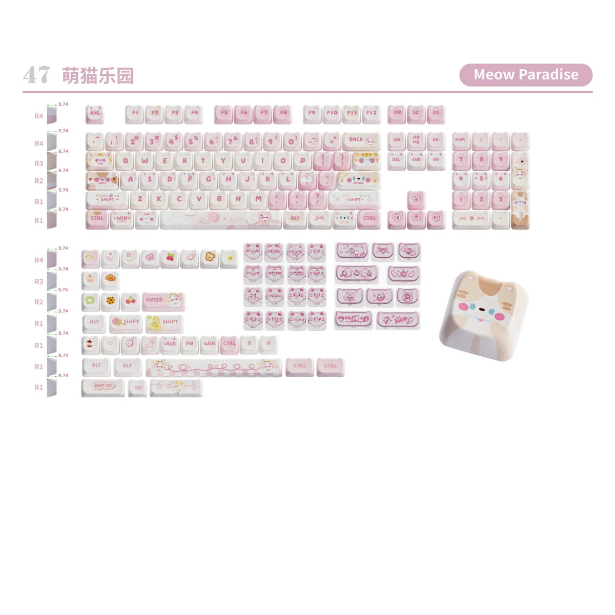 Meow Paradise Keycap Set product image