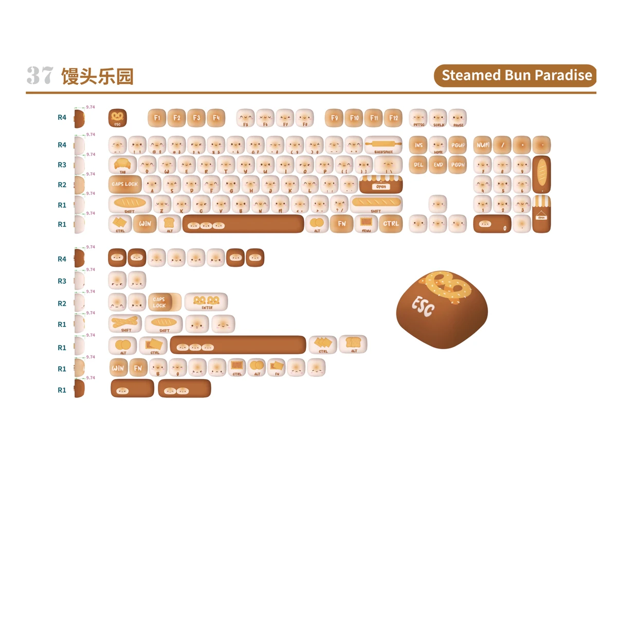 Steamed Bun Paradise Keycap Set product image