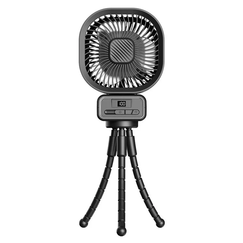 A28 6-Inch Multi-Functional Oscillating Cooling Fan with Tripod for Baby Stroller, Camping - Black - 1