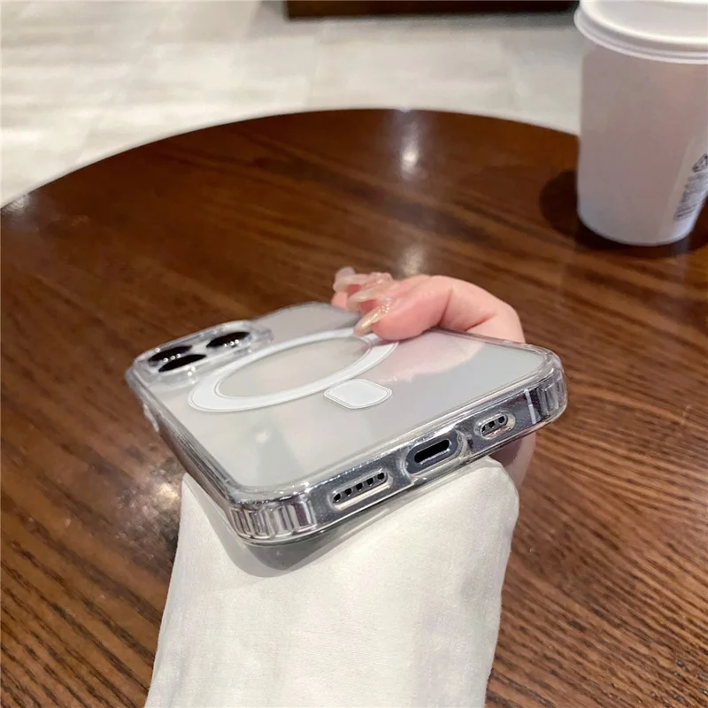 For iPhone 16 Pro Case TPU+Acrylic Clear Phone Cover Compatible with MagSafe - 10