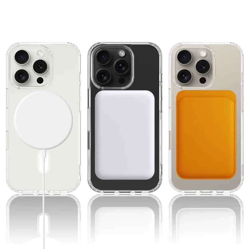 For iPhone 16 Pro Case TPU+Acrylic Clear Phone Cover Compatible with MagSafe - 12