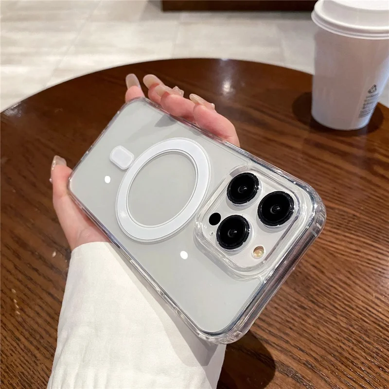 For iPhone 16 Pro Case TPU+Acrylic Clear Phone Cover Compatible with MagSafe - 8