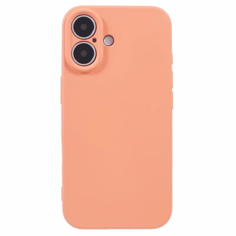 For iPhone 16 Plus Case Soft Fiber Lining TPU Phone Cover Camera Lens Protection - Orange - 3