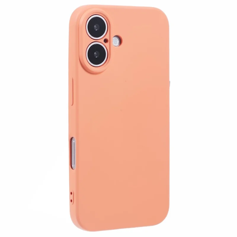 For iPhone 16 Case Fiber Lining TPU Soft Touch Phone Cover Drop Protection - Orange - 1