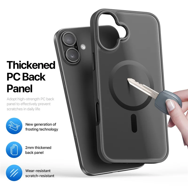 DUX DUCIS For iPhone 17 Case Yind Series PC+TPU Phone Cover Compatible with MagSafe - Black - 7