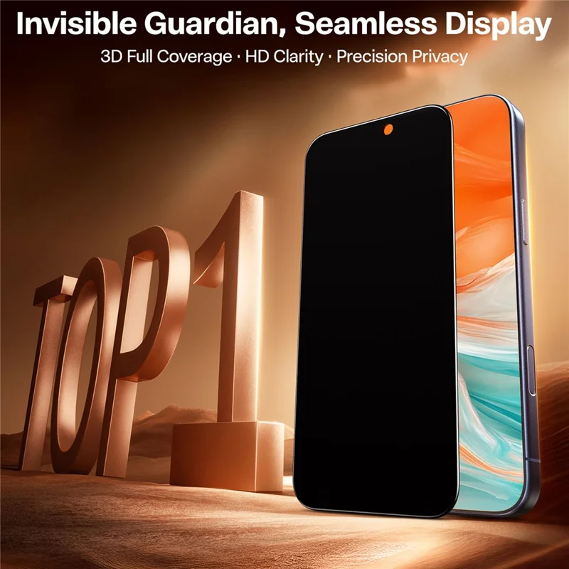 TORRAS Glassgo For iPhone 17 Anti Spy Screen Protector Tempered Glass Private Film with Auto-Align Frame - 2