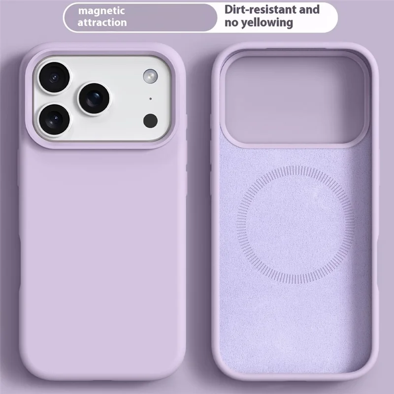 For iPhone 18 Pro Max / 17 Pro Max Case Compatible with MagSafe Liquid Silicone + PC Phone Cover - Light Purple - 2