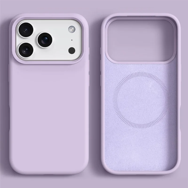 For iPhone 18 Pro / 17 Pro Case Compatible with MagSafe Skin-friendly Liquid Silicone + PC Phone Cover - Light Purple - 2