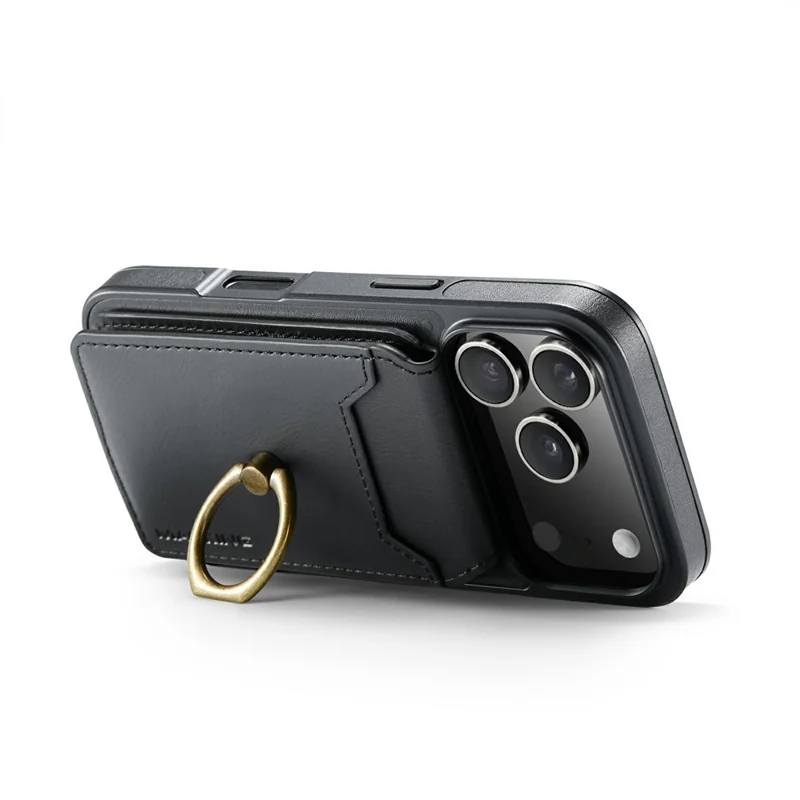 MAGKING K1 Series For iPhone 18 Pro / 17 Pro Magnetic Case PC + TPU + PU Phone Cover with Card Holder - Black - 3