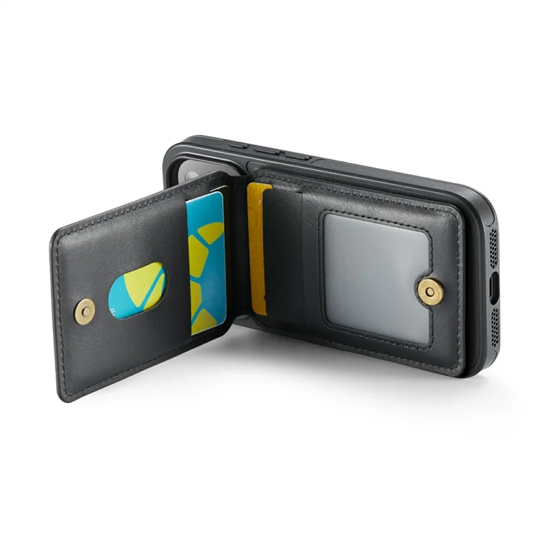 MAGKING K1 Series For iPhone 18 Pro Max / 17 Pro Max Magnetic Case PC + TPU + PU Phone Cover with Card Holder - Black - 6