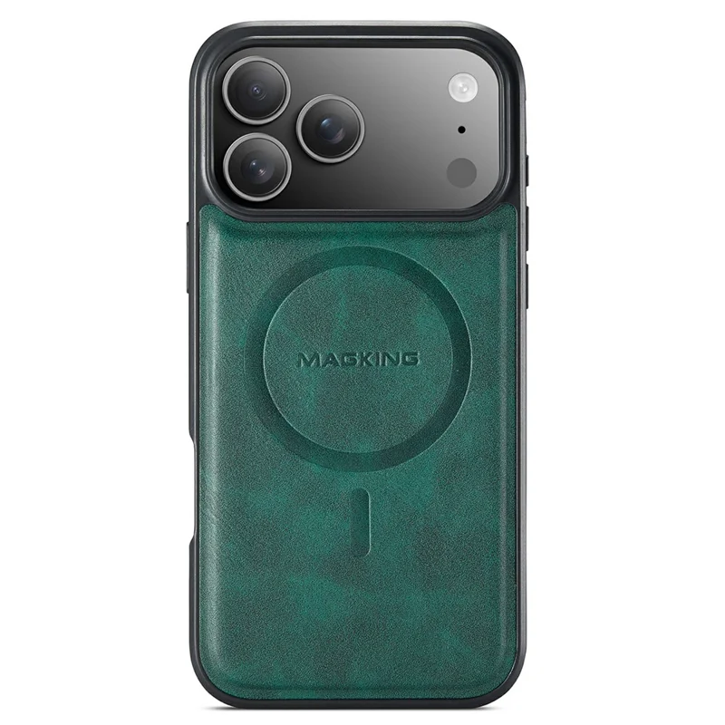 MAGKING K1 Series For iPhone 18 Pro / 17 Pro Magnetic Case PC + TPU + PU Leather Phone Cover - Green - 3