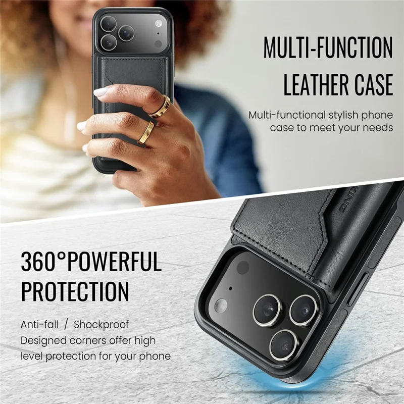 MAGKING K2 Series For iPhone 18 Pro / 17 Pro Case Compatible with MagSafe PC + TPU + PU Phone Cover - Black - 11