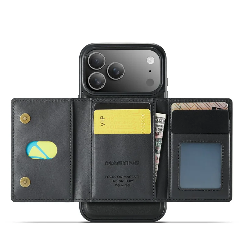 MAGKING K2 Series For iPhone 18 Pro / 17 Pro Case Compatible with MagSafe PC + TPU + PU Phone Cover - Black - 2
