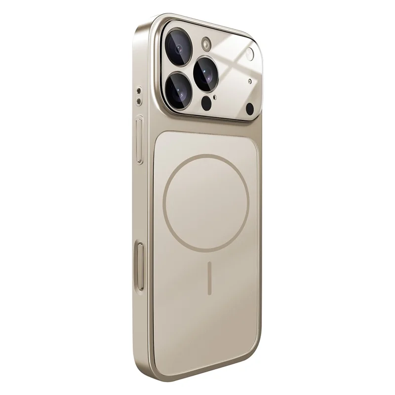 For iPhone 16 Pro Magnetic Case Transfer to 17 Pro PC Phone Cover with AG Corning Glass Lens Film - Titanium Grey - 1