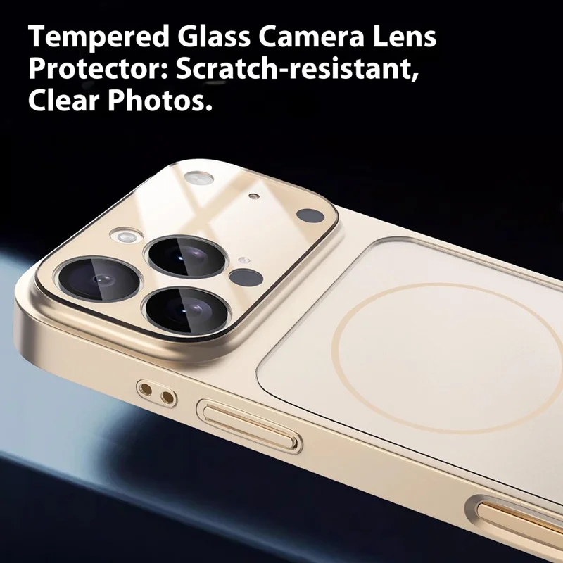 For iPhone 16 Pro Magnetic Case Transfer to 17 Pro PC Phone Cover with AG Corning Glass Lens Film - Titanium Grey - 3