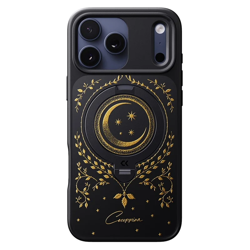 CASEKOO Tarot Series for iPhone 18 Pro / 17 Pro Magnetic Case Rotating Ring Kickstand PC + TPU Shockproof Cover - Tarot Vine Moon - 3
