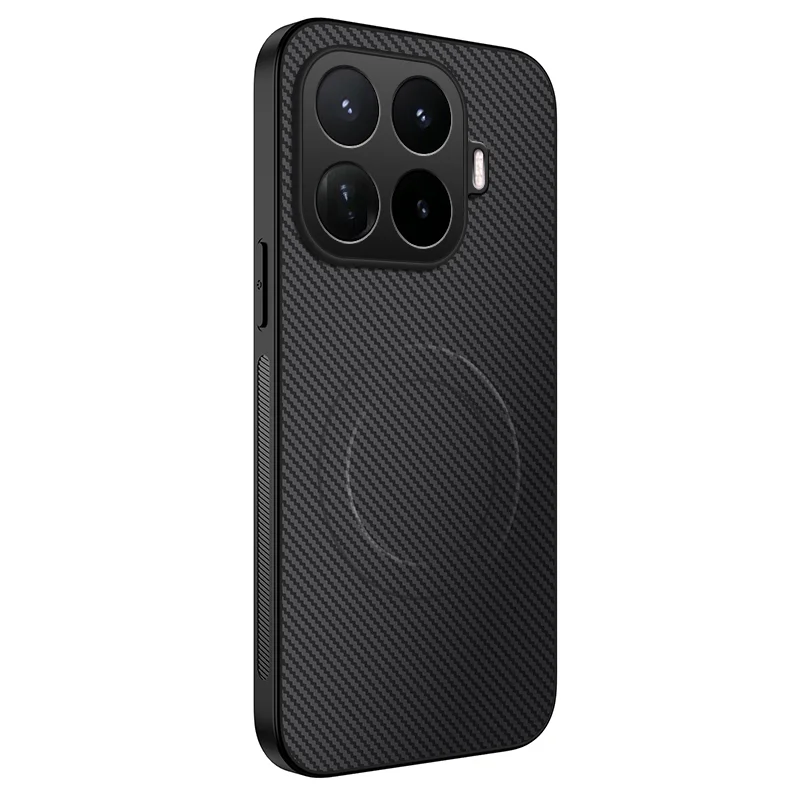 WANLONFENG for Xiaomi 17T TQ Series Magnetic Case Carbon Fiber Texture PC TPU Phone Cover - Black - 1
