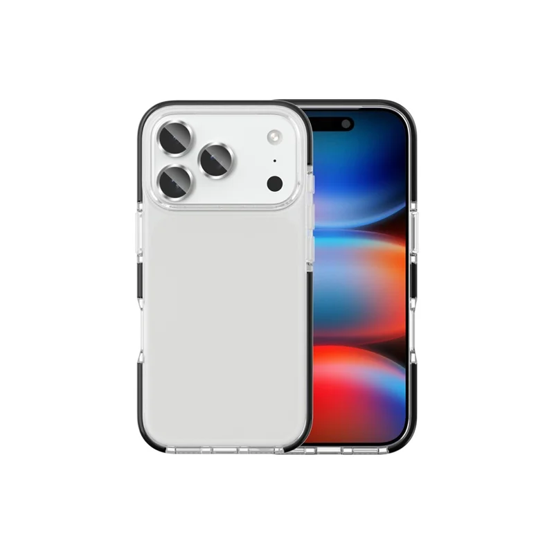 For iPhone 18 Pro Max Case TPU+TPE Anti-drop Clear Phone Cover - Transparent Black - 4