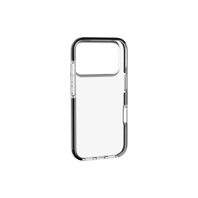 For iPhone 18 Pro Case TPU+TPE Anti-drop Clear Phone Cover - Transparent Black - 10
