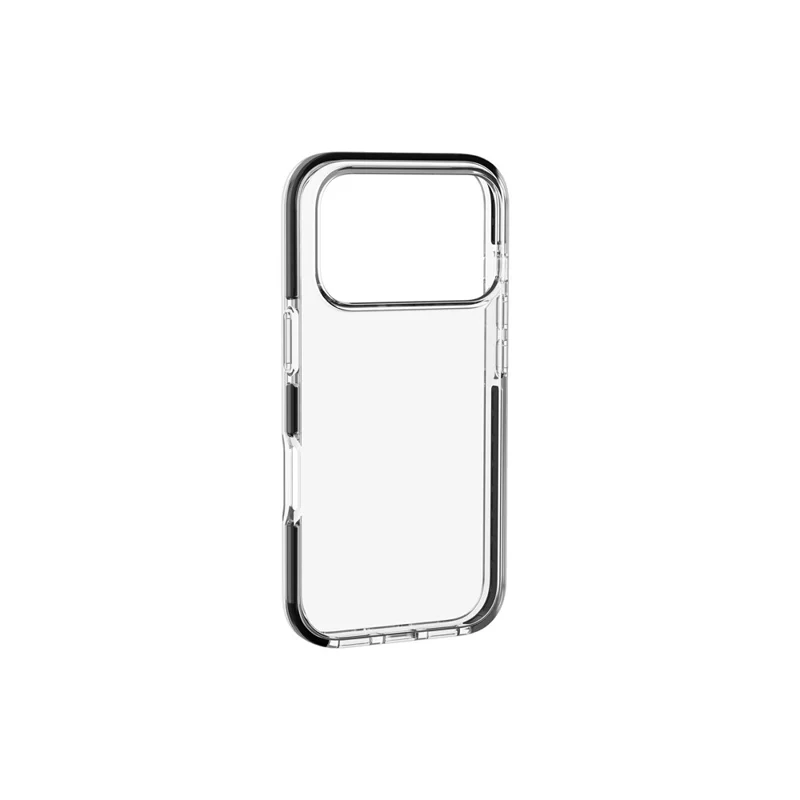 For iPhone 18 Pro Case TPU+TPE Anti-drop Clear Phone Cover - Transparent Black - 11
