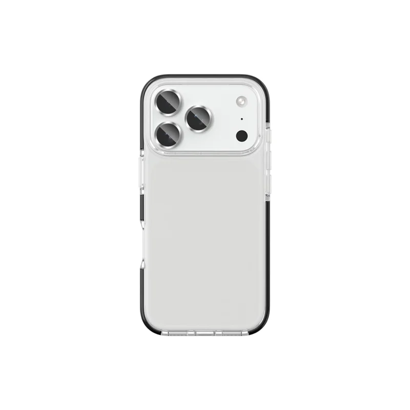 For iPhone 18 Pro Case TPU+TPE Anti-drop Clear Phone Cover - Transparent Black - 5