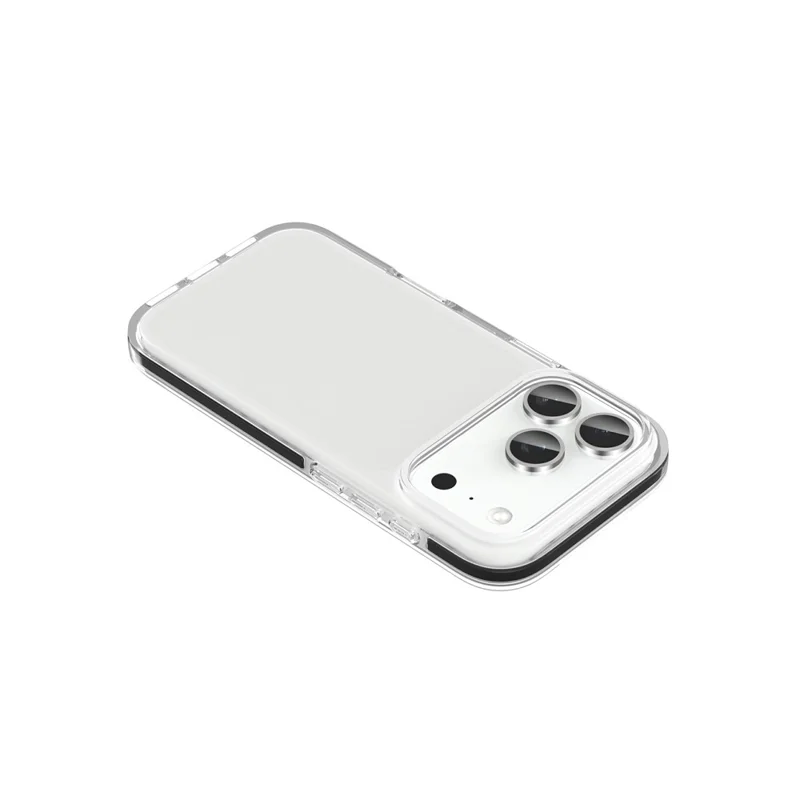 For iPhone 18 Pro Case TPU+TPE Anti-drop Clear Phone Cover - Transparent Black - 8