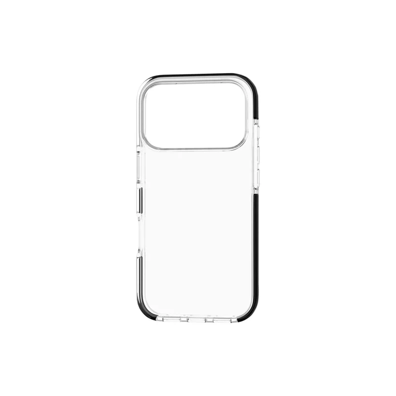 For iPhone 18 Pro Case TPU+TPE Anti-drop Clear Phone Cover - Transparent Black - 9