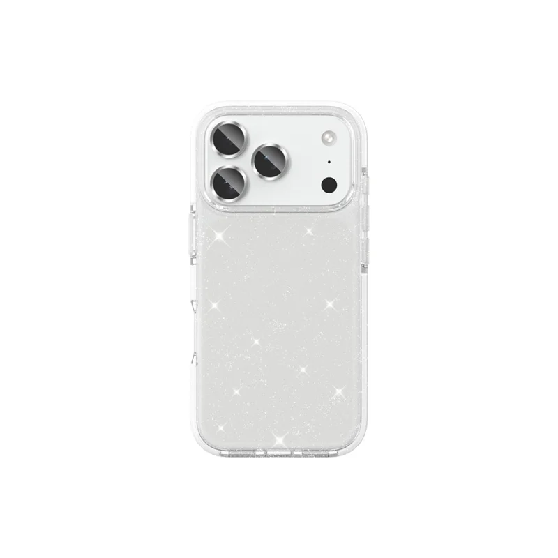 For iPhone 18 Pro Glitter Case PC Back TPU+TPE Frame Bling Sparkle Shockproof Cover - 5