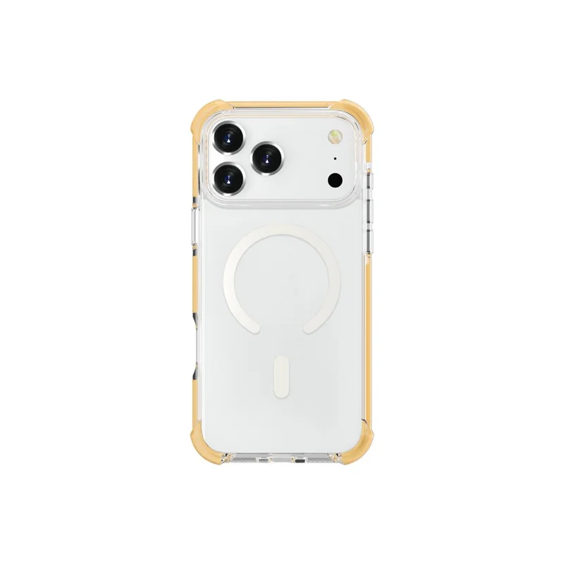 For iPhone 18 Pro Max Case Compatible with MagSafe Reinforced Corners TPU + Acrylic + TPE Phone Cover - Yellow - 5