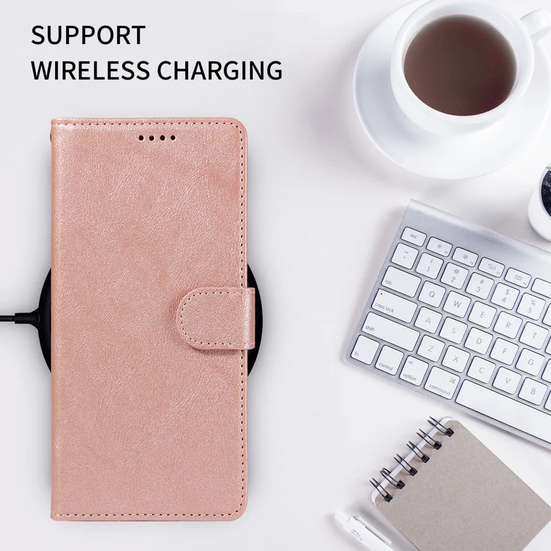 For iPhone 18 / iPhone 17 Case with Wrist Strap RFID Blocking Wallet Cowhide Texture Leather Phone Cover - Rose Gold - 9