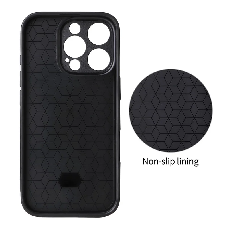 For iPhone 16 Pro Case Carbon Fiber Texture Leather Coated TPU PC Phone Cover with Metal Ring for Magnetic Car Mount - Orange - 6