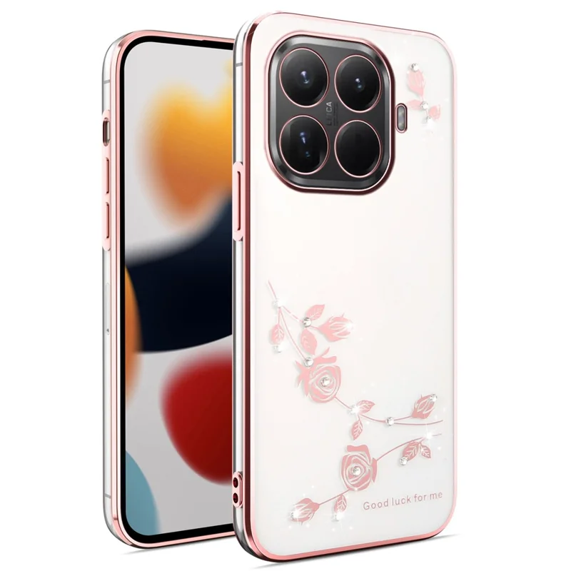 KADEM For Xiaomi 17T Case Flower Rhinestone Decor TPU Phone Cover - Rose Gold - 1
