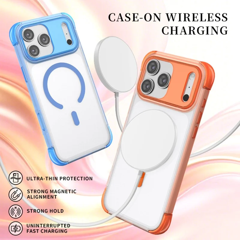 For iPhone 18 Pro / 17 Pro Magnetic Case Skin-touch PC + TPU Airbag Protection Phone Cover - Grey+Black - 6