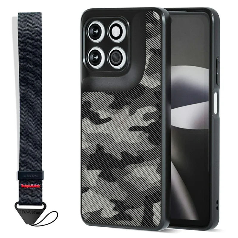IBMRS Mobile Cover for Motorola Moto G37 Power 5G Soft TPU + Hard PC Case with Wrist Strap (Precision Cutouts) - Artistic Camouflage - 1