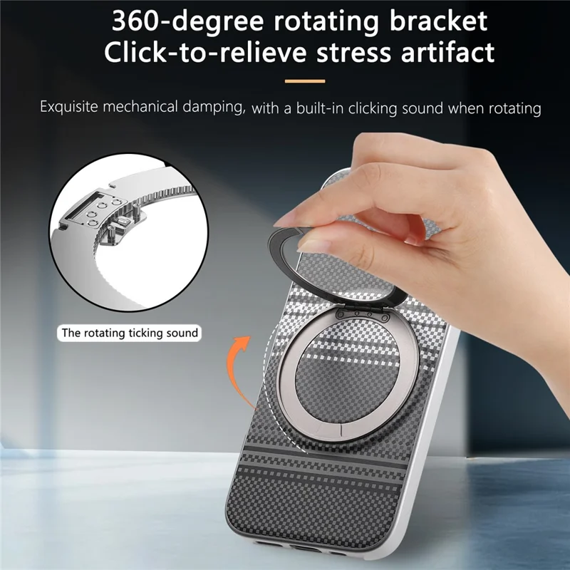 For iPhone 17 Pro Max Case Magnetic Kickstand PU Leather + PC + TPU Gradient Phone Cover - Black - 10