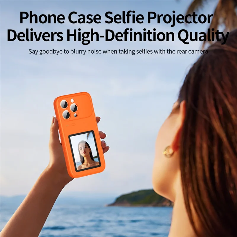 For iPhone 15 Pro Dynamic Phone Case 3.0 inch Multi-functional Color Screen Back Cover - Orange - 7