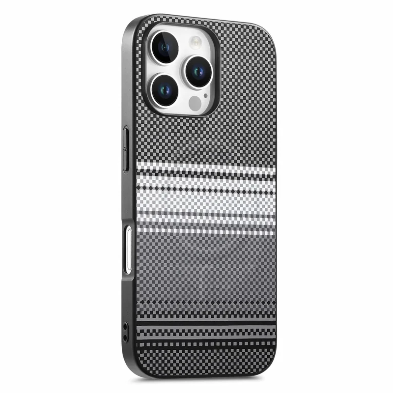 For iPhone 16 Pro Max Magnetic Case PU Leather + PC + TPU Gradient Phone Cover - Black - 1