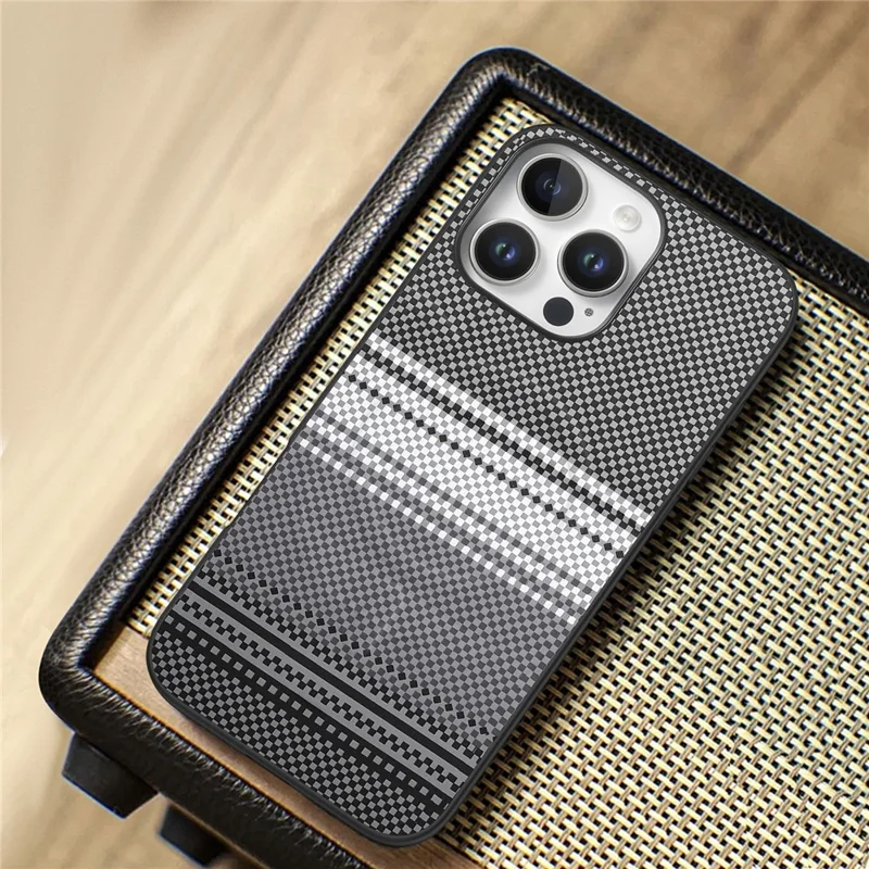 For iPhone 16 Pro Max Magnetic Case PU Leather + PC + TPU Gradient Phone Cover - Black - 10