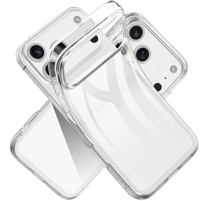 For iPhone 18 Pro Case Anti-Fingerprint Crystal Clear TPU Phone Cover - Transparent - 3