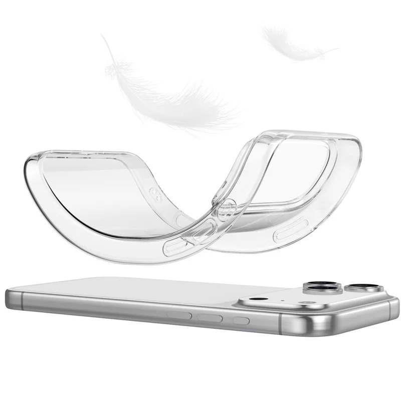 For iPhone 18 Pro Max Case Anti-Fingerprint Crystal Clear TPU Phone Cover - Transparent - 5