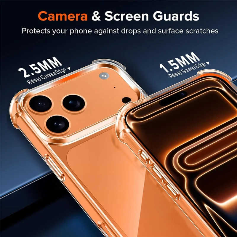 For iPhone 18 Pro Max Case Military Grade Drop Protection Acrylic + TPU Phone Cover - Transparent - 2