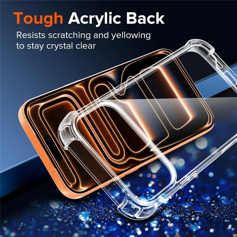 For iPhone 18 Pro Max Case Military Grade Drop Protection Acrylic + TPU Phone Cover - Transparent - 6