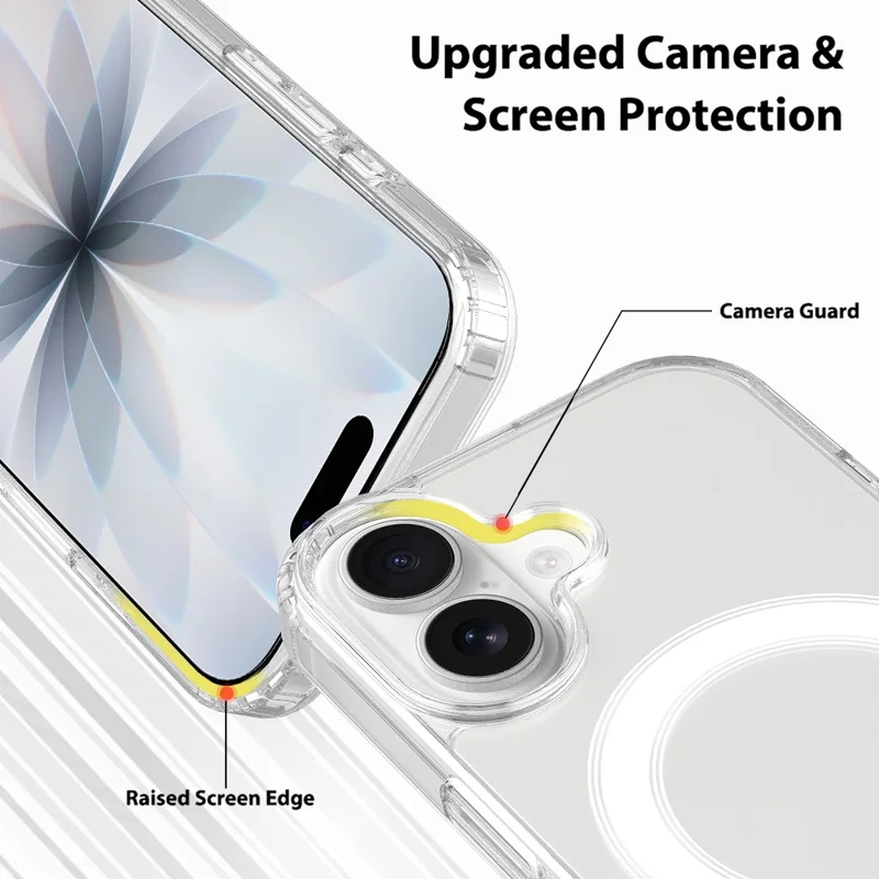 For iPhone 18 Magnetic Case TPU + Acrylic Phone Cover with Camera Control Button - Transparent - 7
