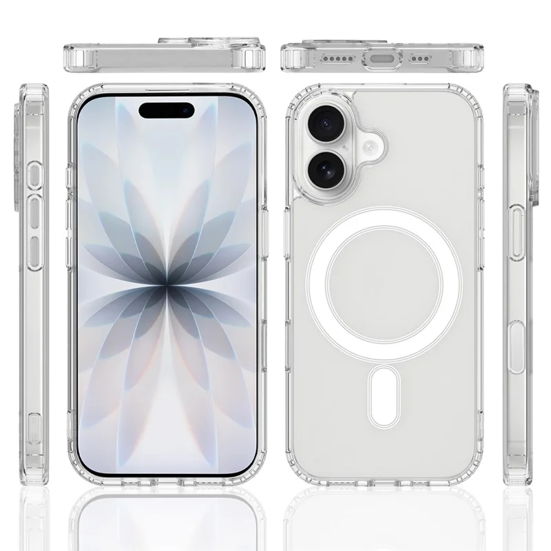 For iPhone 18 Magnetic Case TPU + Acrylic Phone Cover with Camera Control Button - Transparent - 8