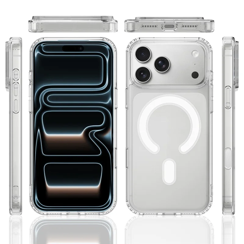 For iPhone 18 Pro Magnetic Case TPU + Acrylic Phone Cover with Camera Control Button - Transparent - 8